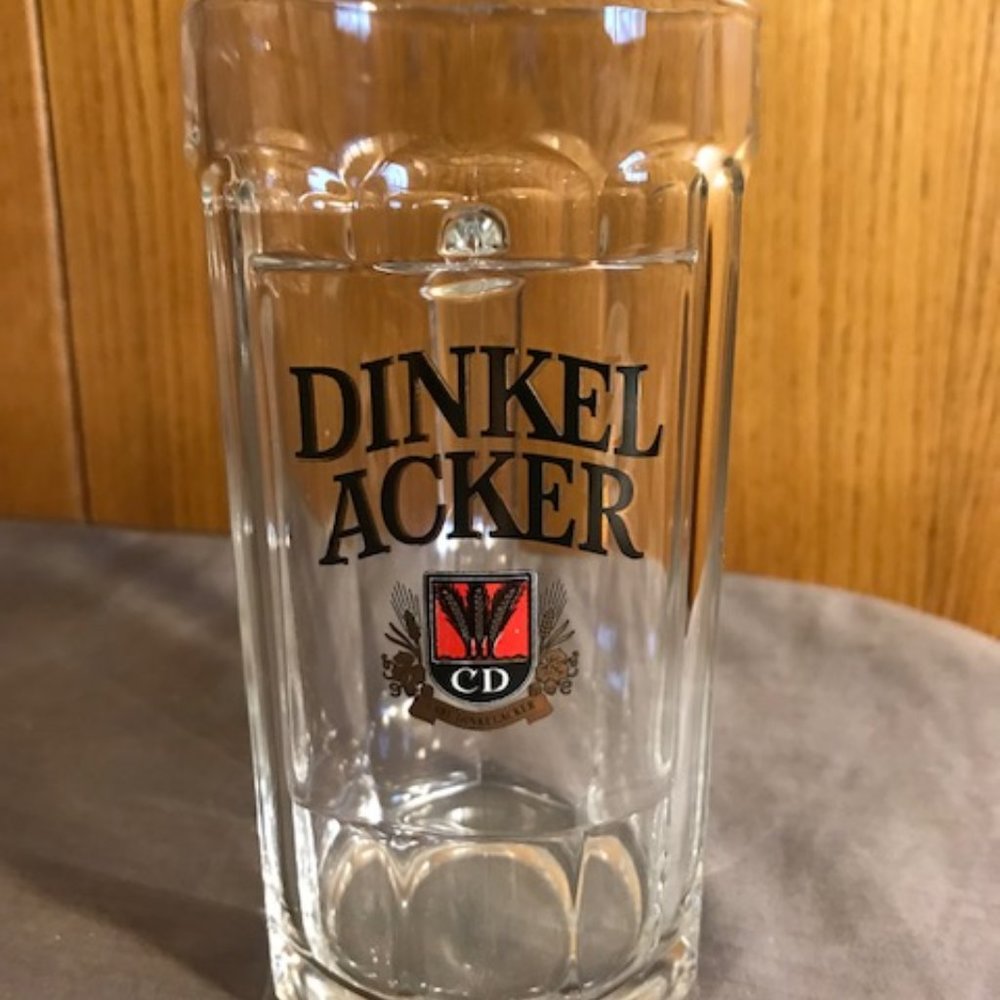 Dinkel Acker Germany Glass Beer Stein Mug 0.5 L Mint Stuttgart